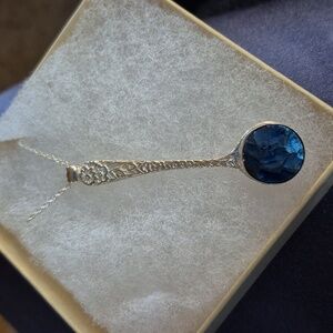 Sapphireskies Designs Sterling & Titanium Quartz Repurposed Salt Spoon Necklace